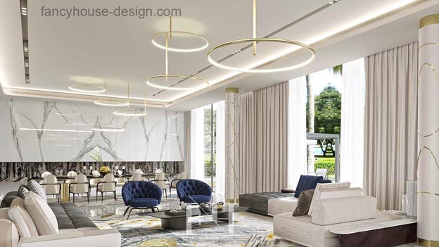 Modern style villa interior design in Dubai