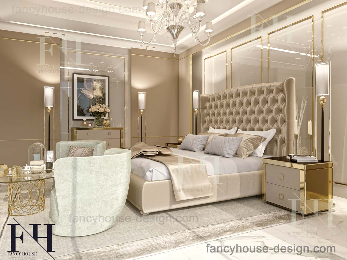 Luxury master bedroom interior design and decor