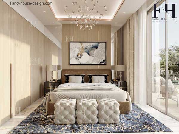 Master bedroom decoration in light colors