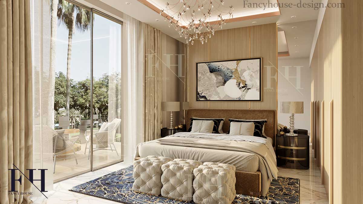modern house bedroom interior design in Dubai