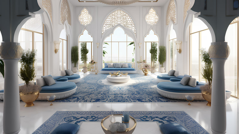 Traditional Arabic majlis interior design