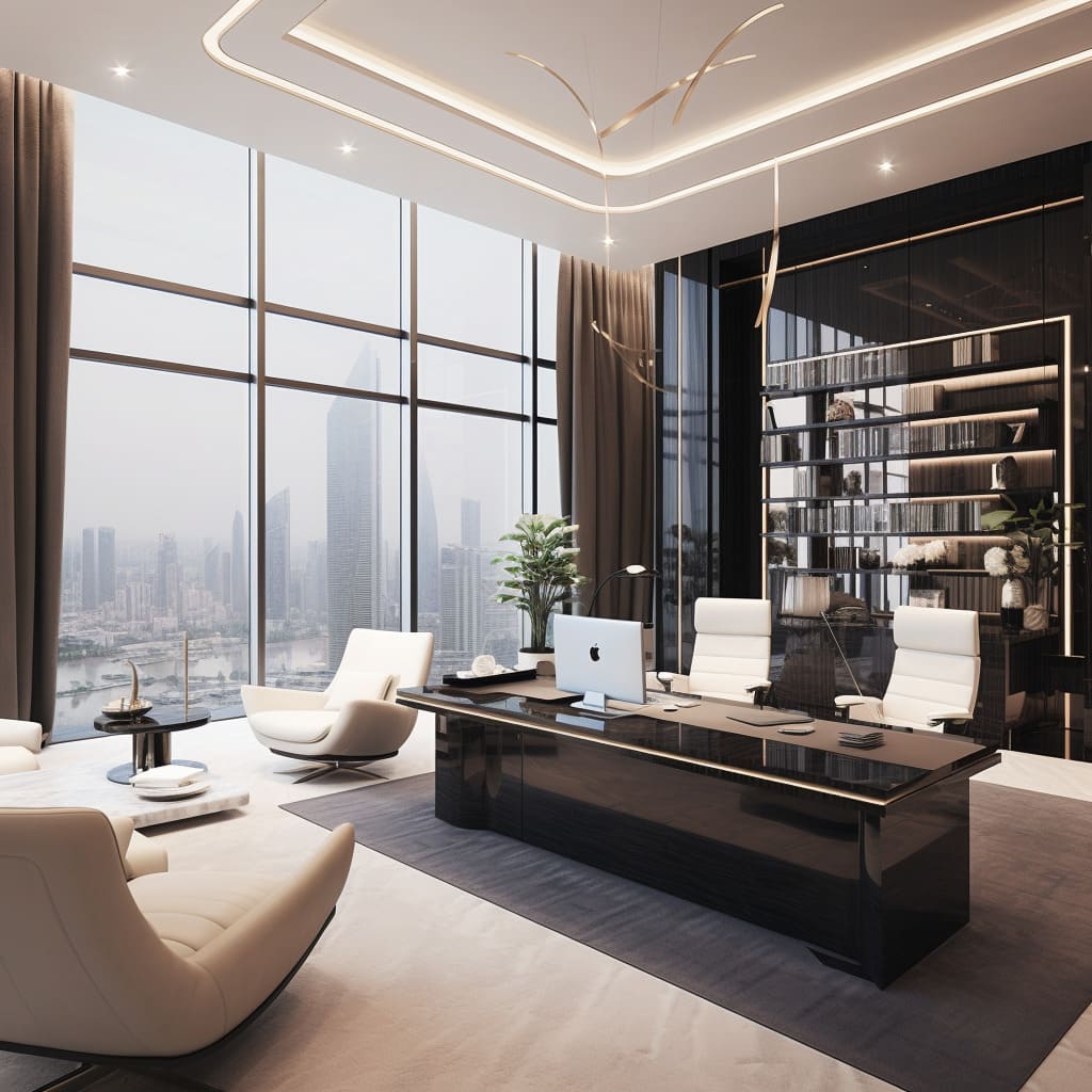 In the heart of Dubai, the CEO's office is a beacon of luxury interior design.