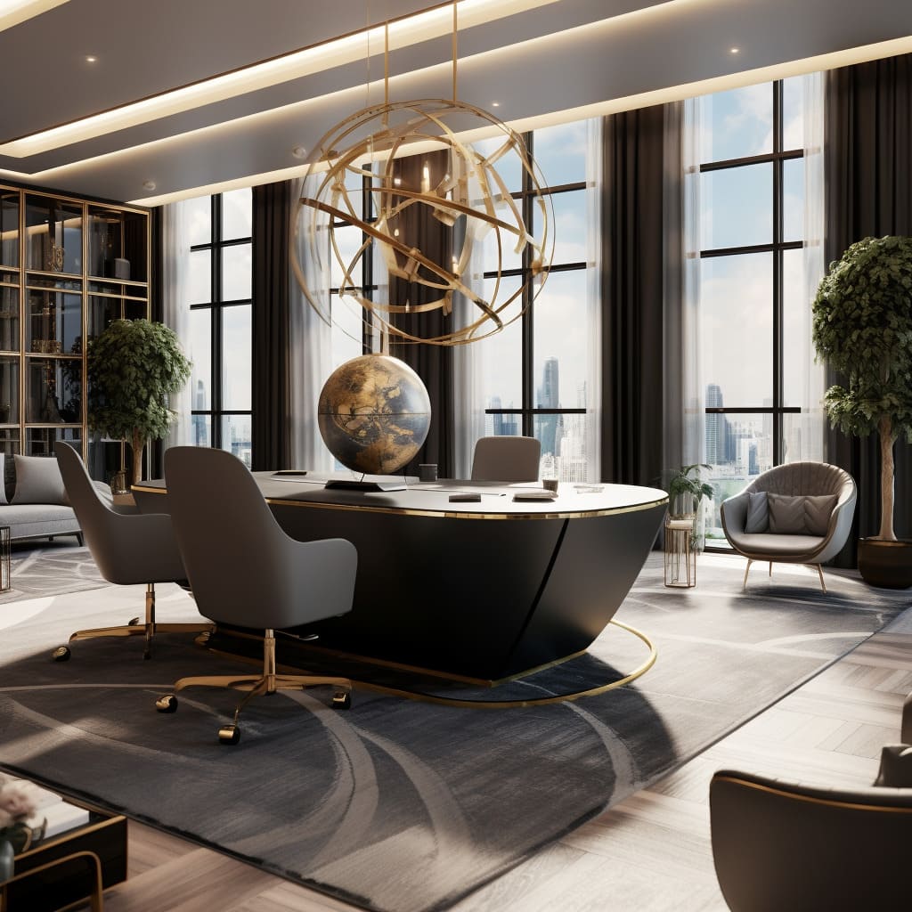 The CEO room in Dubai exemplifies opulence with its luxury interior design.