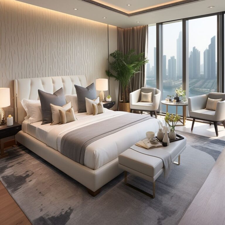 Elegance of Off-White Master Bedroom Interior Design | FH