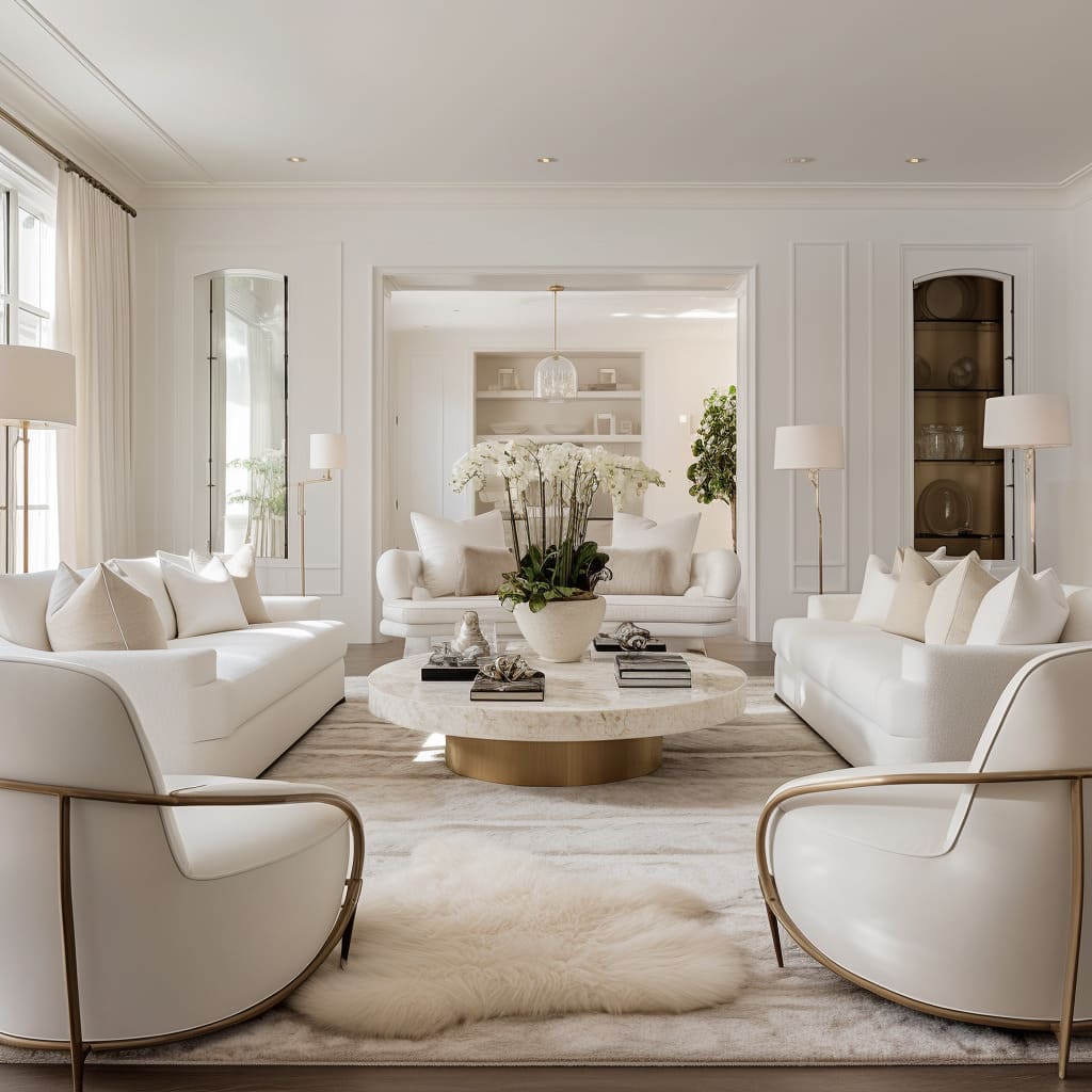 A large white armchair in the living room is the ultimate comfort zone in the home.