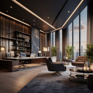 Luxury Elegance in Modern CEO Office Interior Design | FH