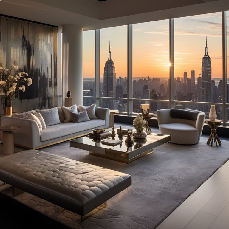 View of Penthouse Minimalist Aesthetic in Living Room Designs | FH