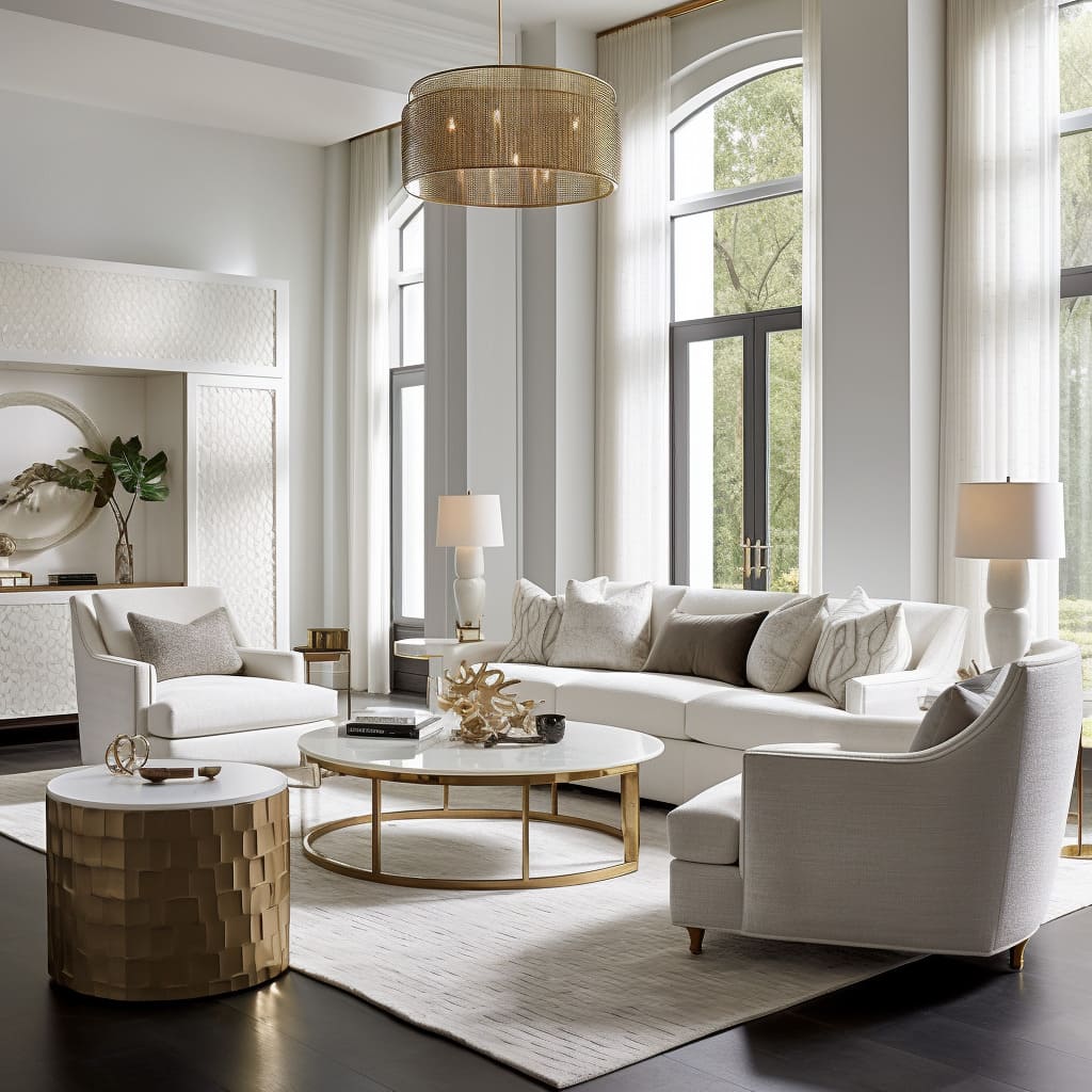 Contemporary classic sofa set transforms the look of this living room.
