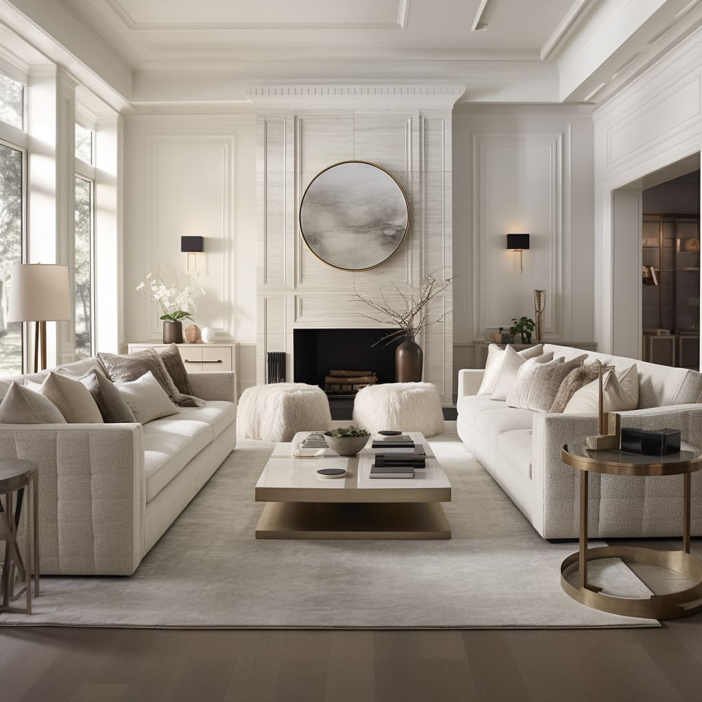 A beautiful sofa brings a fresh, modern classic look to this inviting living room.