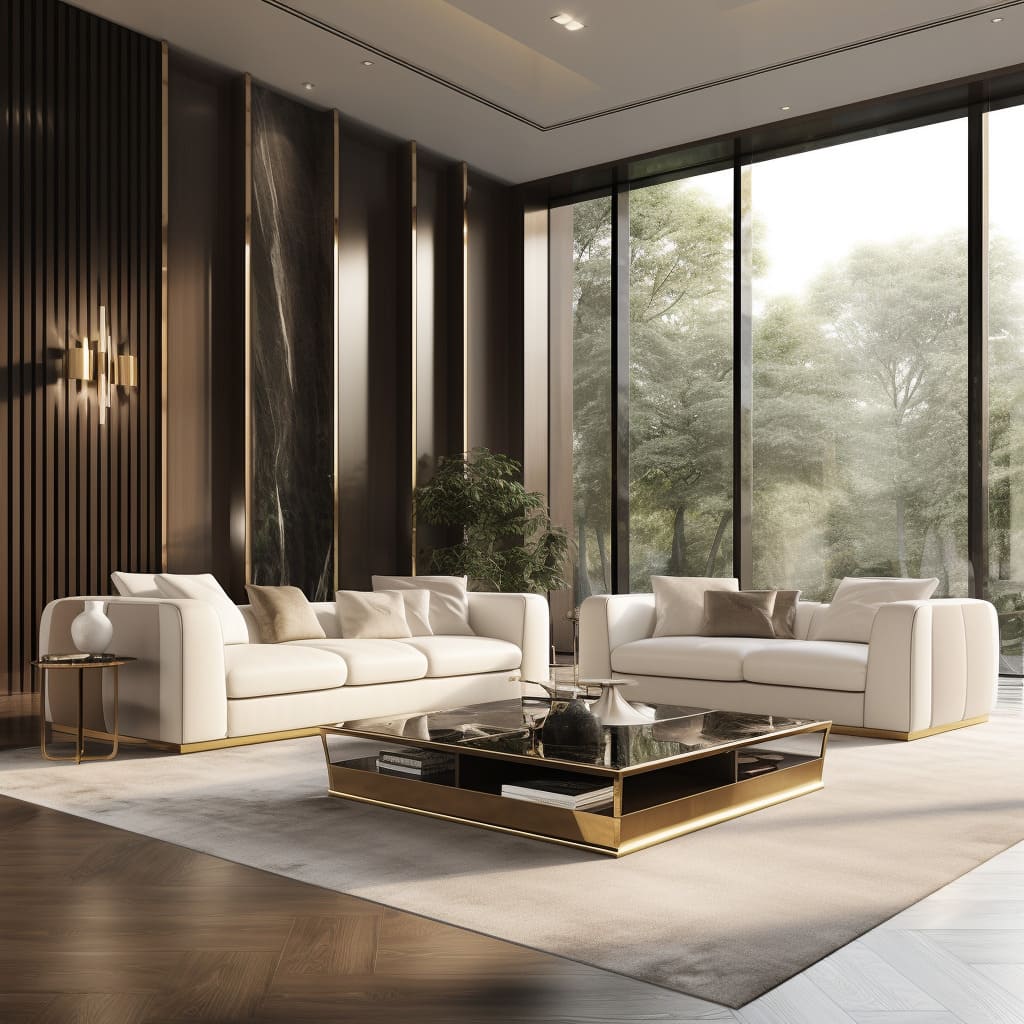Beige sofas in the living room add a touch of refined comfort to the home.
