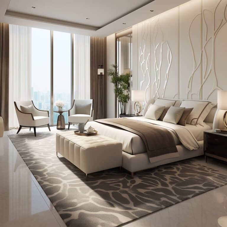 Elegance of Off-White Master Bedroom Interior Design | FH