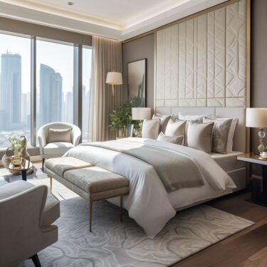 Elegance of Off-White Master Bedroom Interior Design | FH