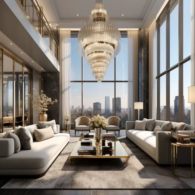 View of Contemporary Luxury Penthouse Interior Design | FH