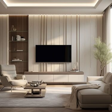 Luxury Modern TV Wall Design in Stylish Living Room | FH