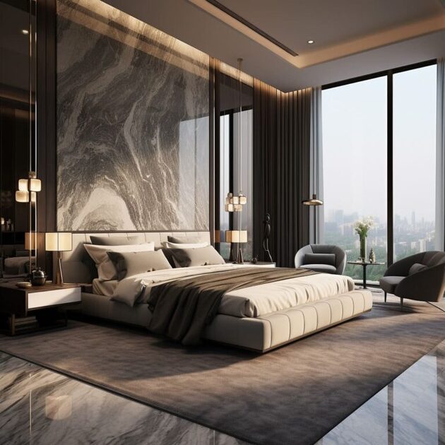 Image showcasing Master Bedroom Designs with Marble Headboards | Fancy House