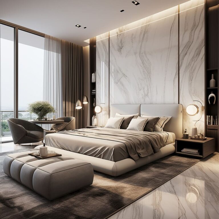 Master Bedroom Designs with Marble Headboards | Fancy House