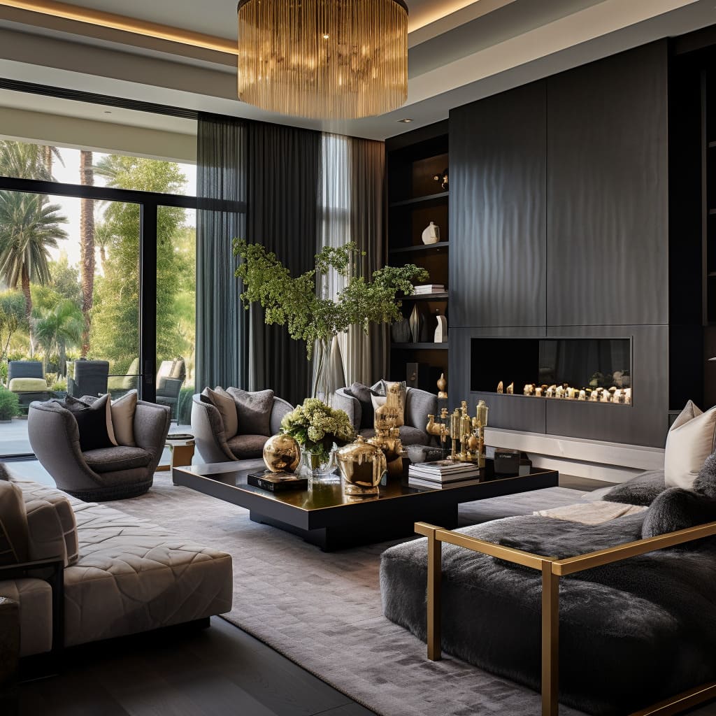 Luxury meets functionality in this Los Angeles home's modern interior decoration.