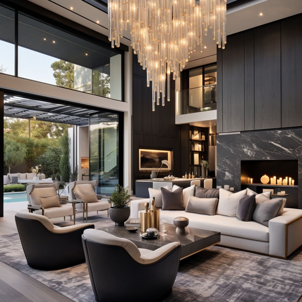 Modern artwork elevates the interior decoration of this Los Angeles residence.