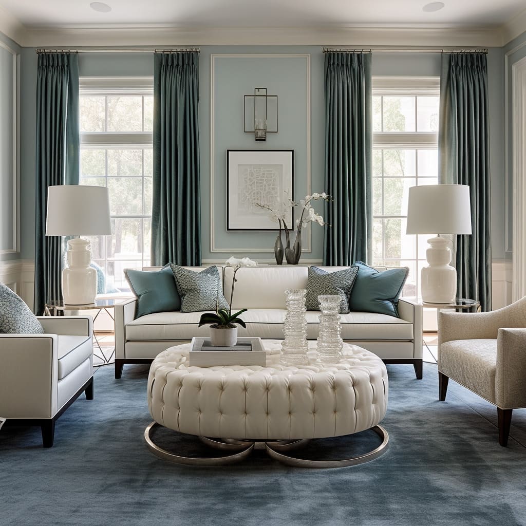 Textiles with rich textures elevate the decor in this contemporary classic home.