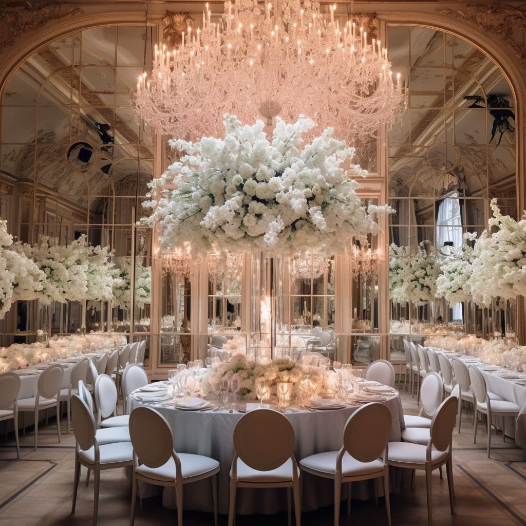 The classiv interior design for wedding fest exudes modern elegance.