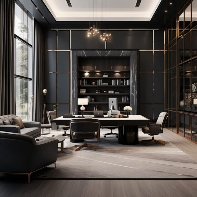 Luxury Elegance in Modern CEO Office Interior Design | FH