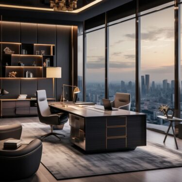 Luxury Elegance in Modern CEO Office Interior Design FH