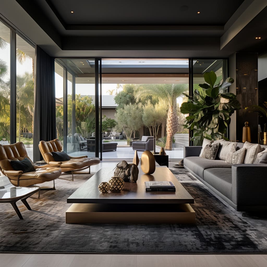 The house's living room, with its white walls and modern furniture, radiates a contemporary elegance and welcoming atmosphere.