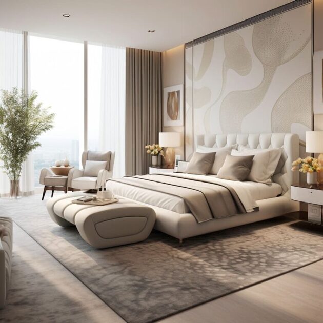 Elegance of Off-White Master Bedroom Interior Design | FH