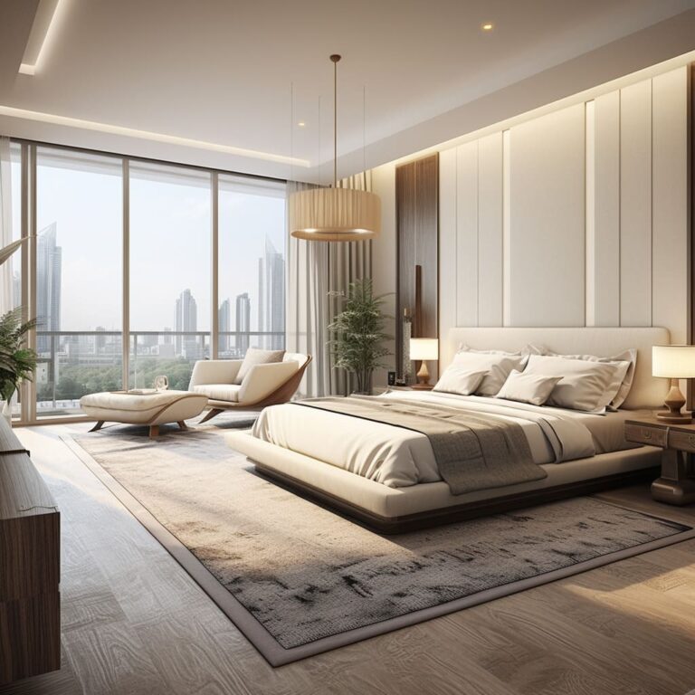 Elegance of Off-White Master Bedroom Interior Design | FH