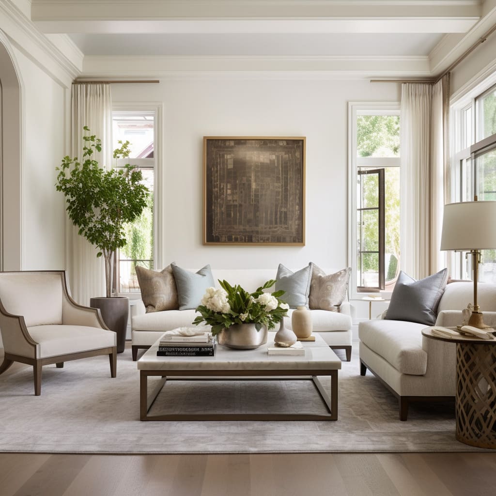 The large house living room is a testament to the elegance of American style interiors.