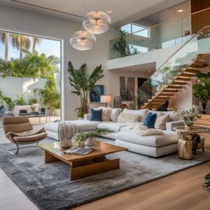 Contemporary Calm: Crafting Luxurious and Light-Filled Living Rooms
