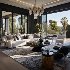 Dramatic Bold Design Elements in Contemporary Luxurious Living Rooms