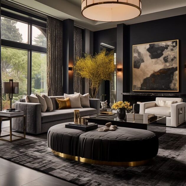 Dramatic Bold Design for Contemporary Luxurious Living Rooms