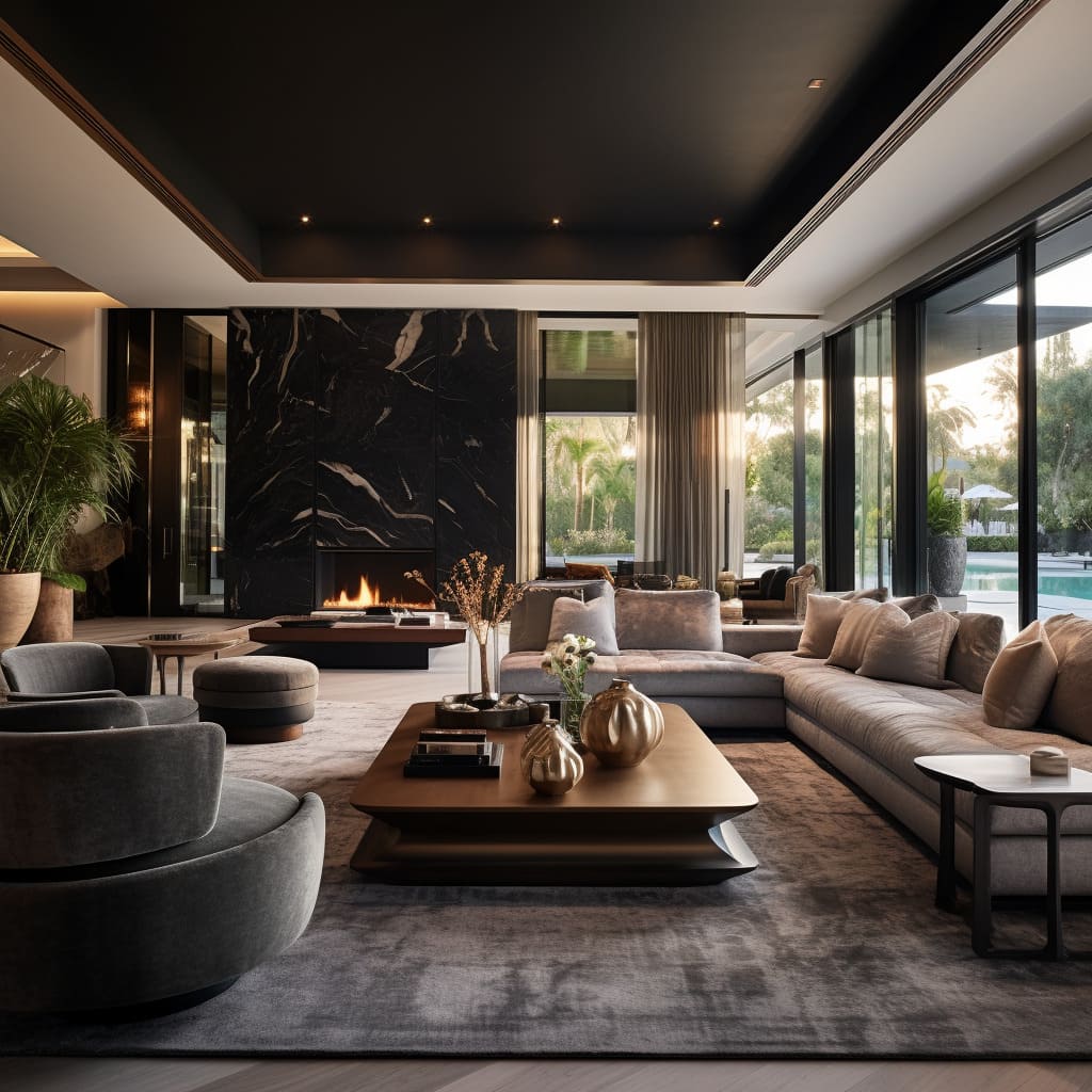 The living room's sofa, with its plush comfort and contemporary style, becomes the focal point of the home.
