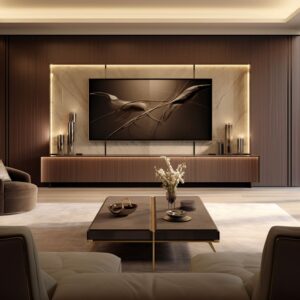 Luxury Modern TV Wall Design in Stylish Living Room FH