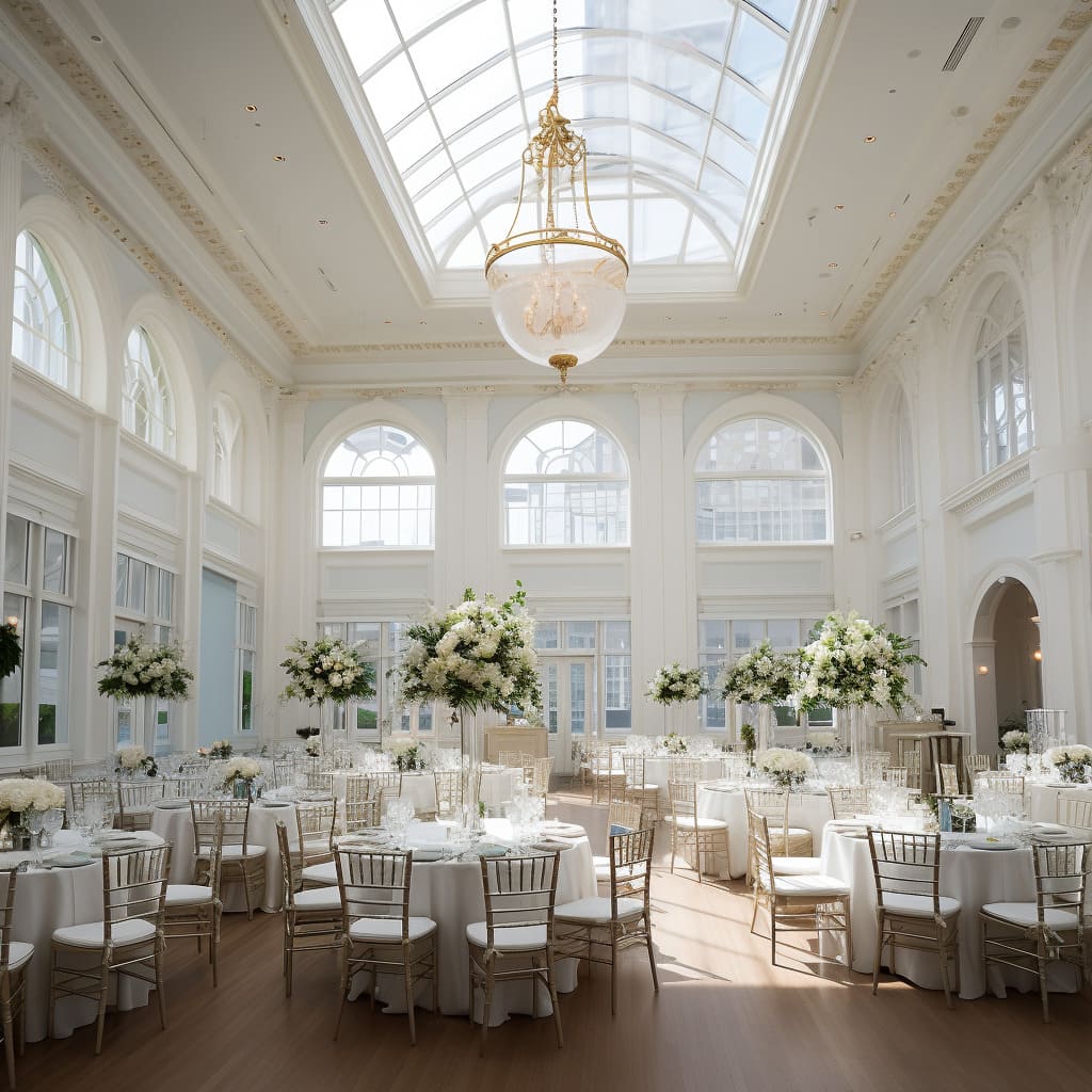 White mood creates an elegant atmosphere in the hall.