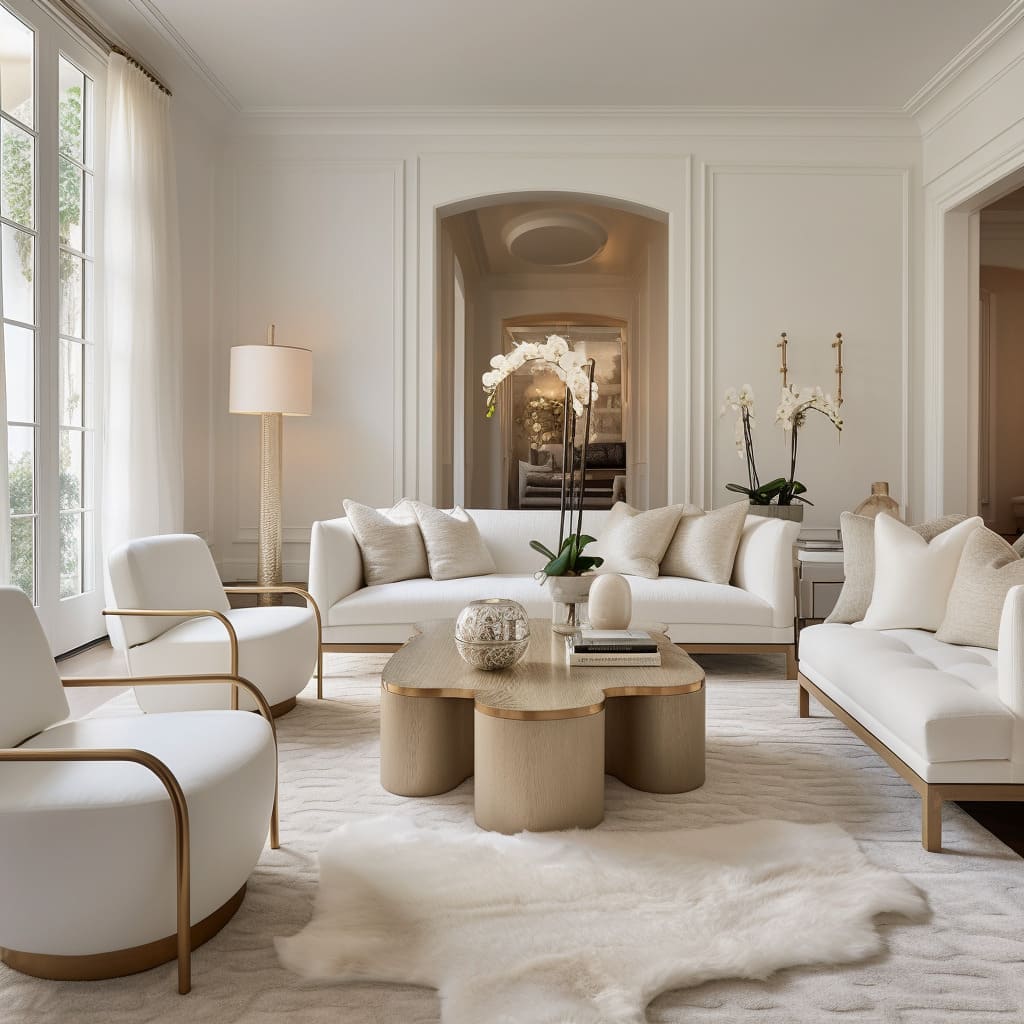 White decor in the living room creates a bright and airy feel in the home.