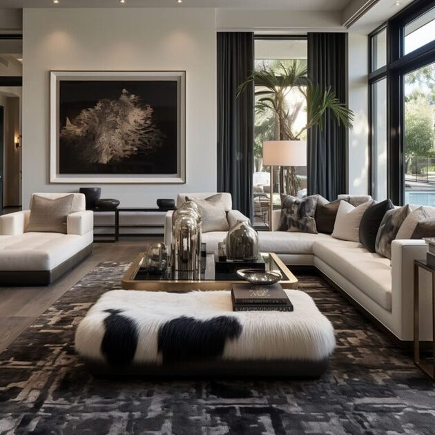 Dramatic Bold Design for Contemporary Luxurious Living Rooms