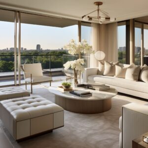 Penthouse Minimalist Aesthetic in Living Room Interior Designs
