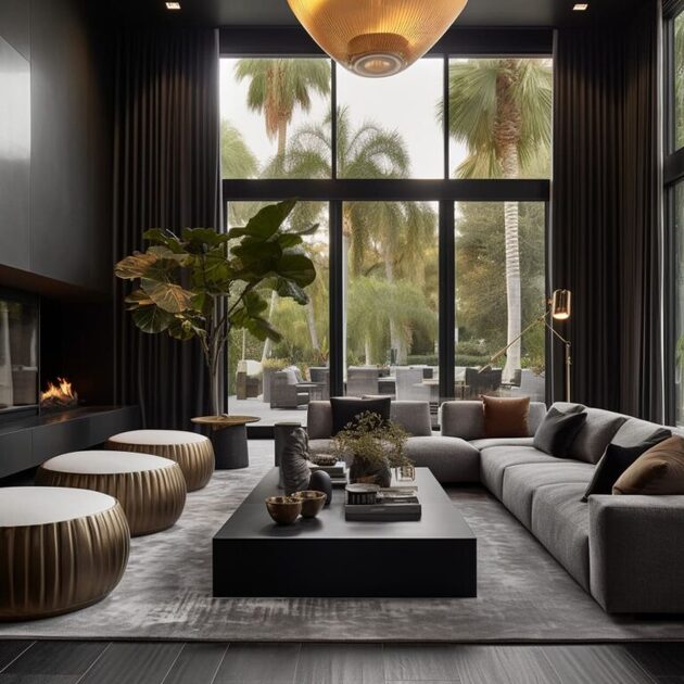 Dramatic Bold Design for Contemporary Luxurious Living Rooms