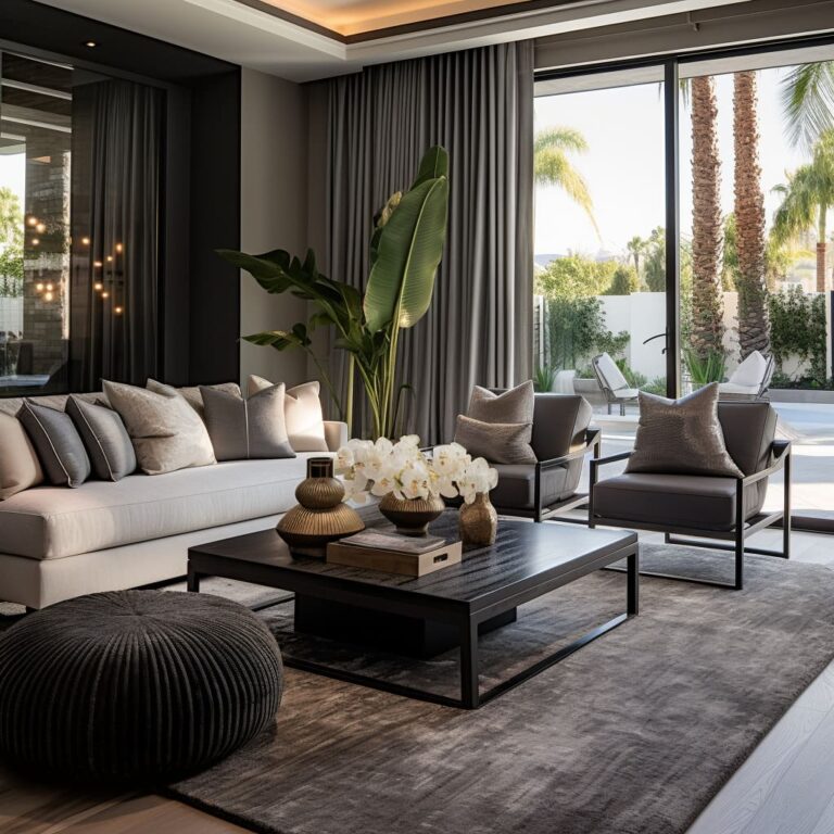 Luxury Gray Living Room Interior Design Ideas FH