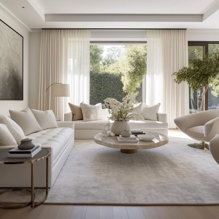 White and Beige in Contemporary Living room Interiors