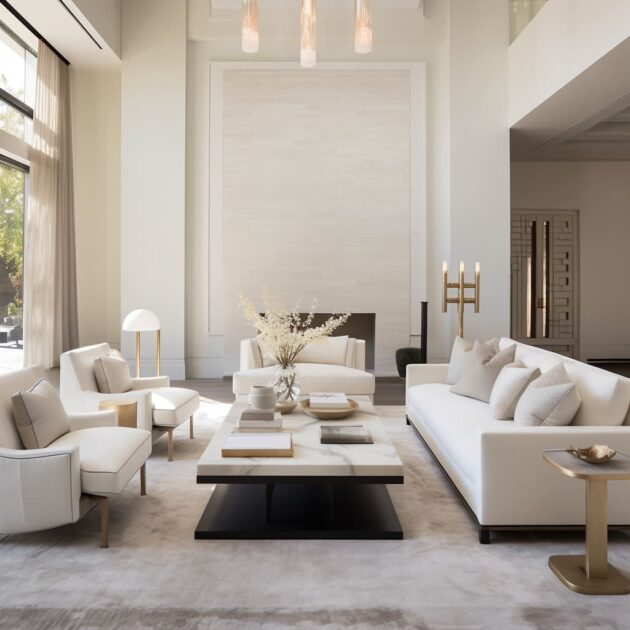White and Beige in Contemporary Living room Interiors