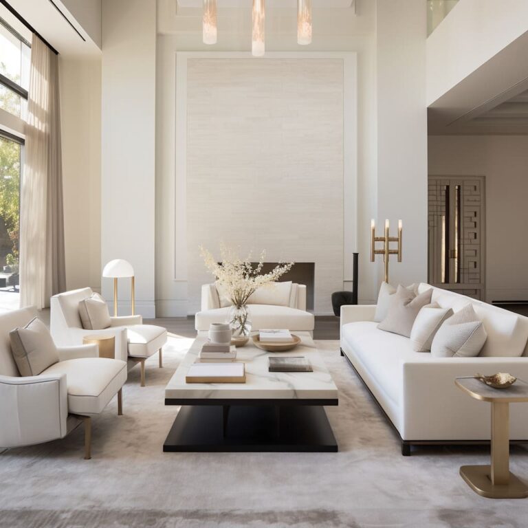 White And Beige In Contemporary Living Room Interiors