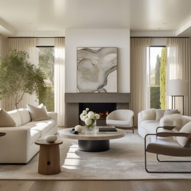 White and Beige in Contemporary Living room Interiors