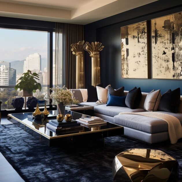 Luxurious Urban Aesthetic in Modern Living Room Interiors