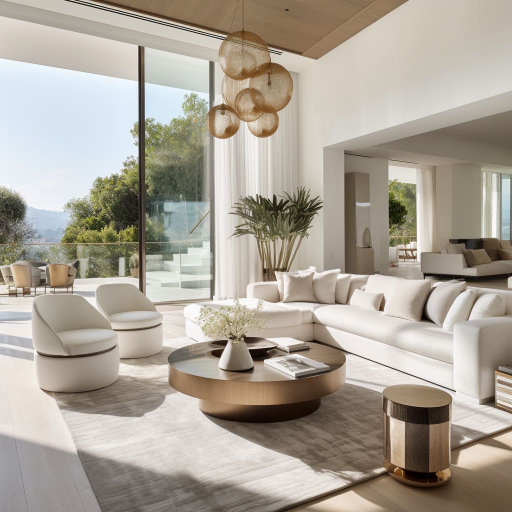 A spacious lounge, where personal style and design mastery combine to create timeless beauty