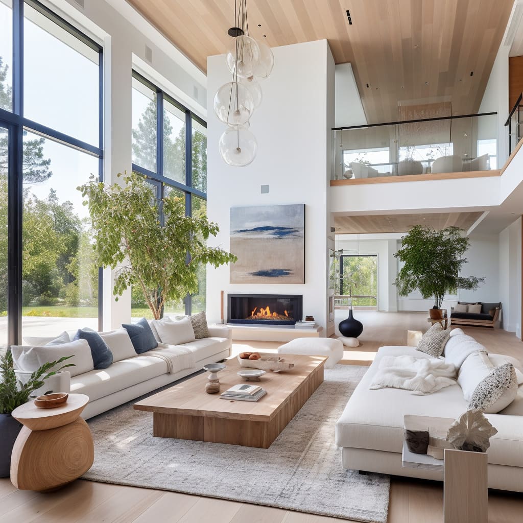 An Airy Feel is maintained through the design's open layout