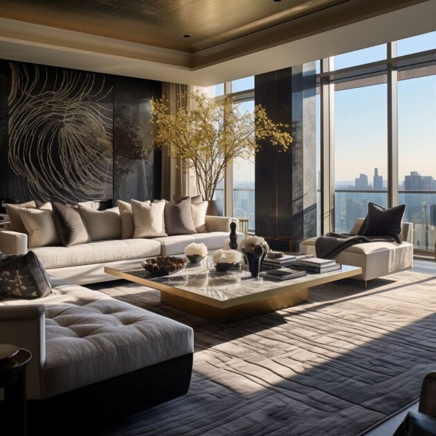 Luxurious Urban Aesthetic in Modern Living Room Interiors