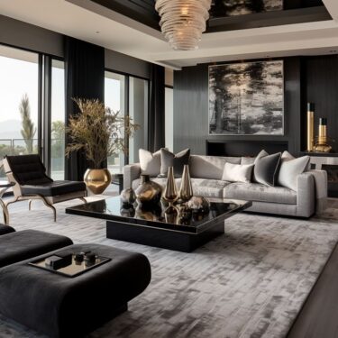 Luxury Gray Living Room Interior Design Ideas | FH